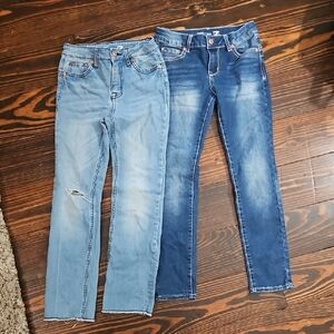 Seven7 Girl's Light and Dark Blue Skinny Jeans